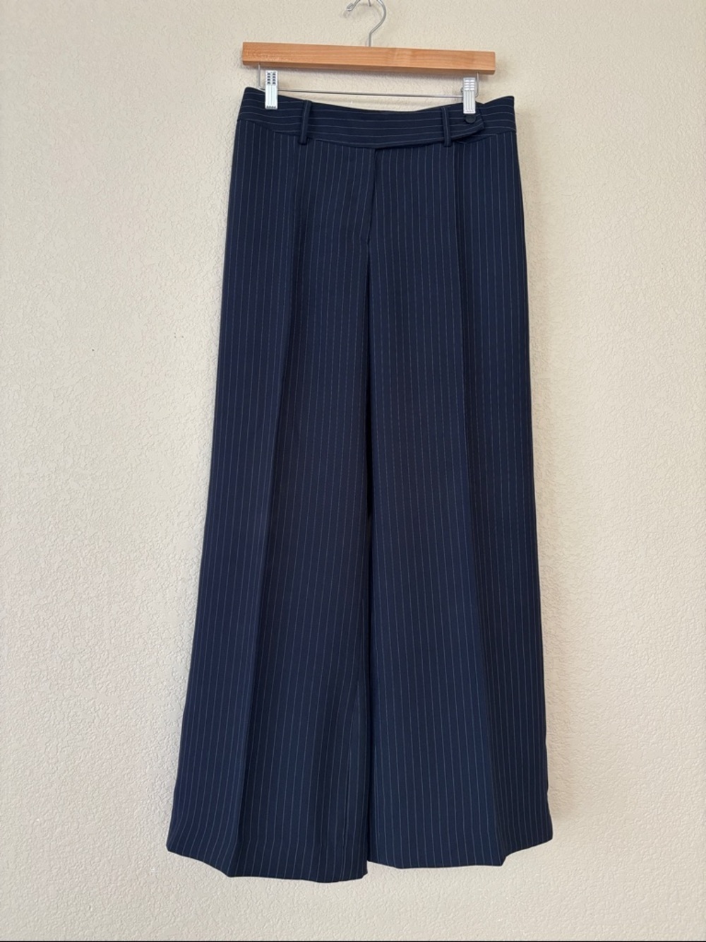 Giorgio Armani Navy Pinstripe Women's Single-Button Blazer and Pants Set - Picture 4 of 5